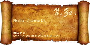 Neth Zsanett névjegykártya